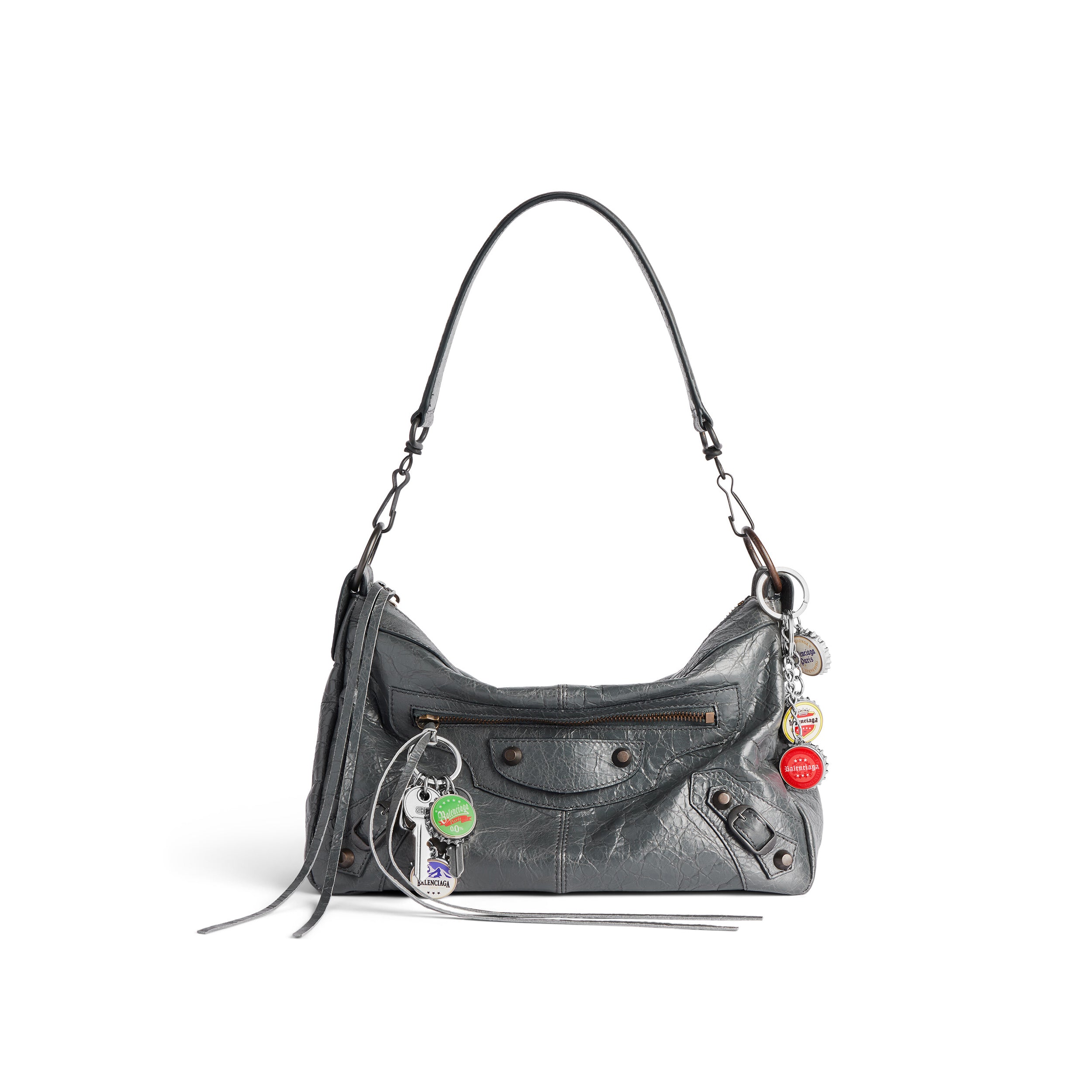 Balenciaga LE CITY MOTO Men's And Women's Fashion Classic Solid Color Zipper Closure Leather Adjustable Strap Shoulder Bag Crossbody Bag Motorcycle Bag Bags 8461882AB6Z1251 #79567