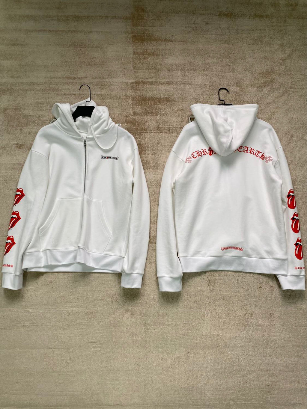 Chrome Hearts Chrome Hearts Men's Spring and Fall Logo Printed Zipper Long Sleeve Hooded Jacket #99978
