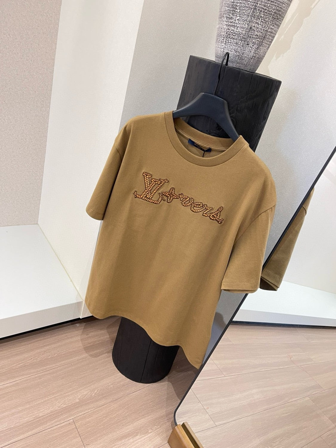 Louis Vuitton Men's Summer Solid Color Embroidered Letter Logo Round Neck Cotton Short Sleeve T-Shirt #72431