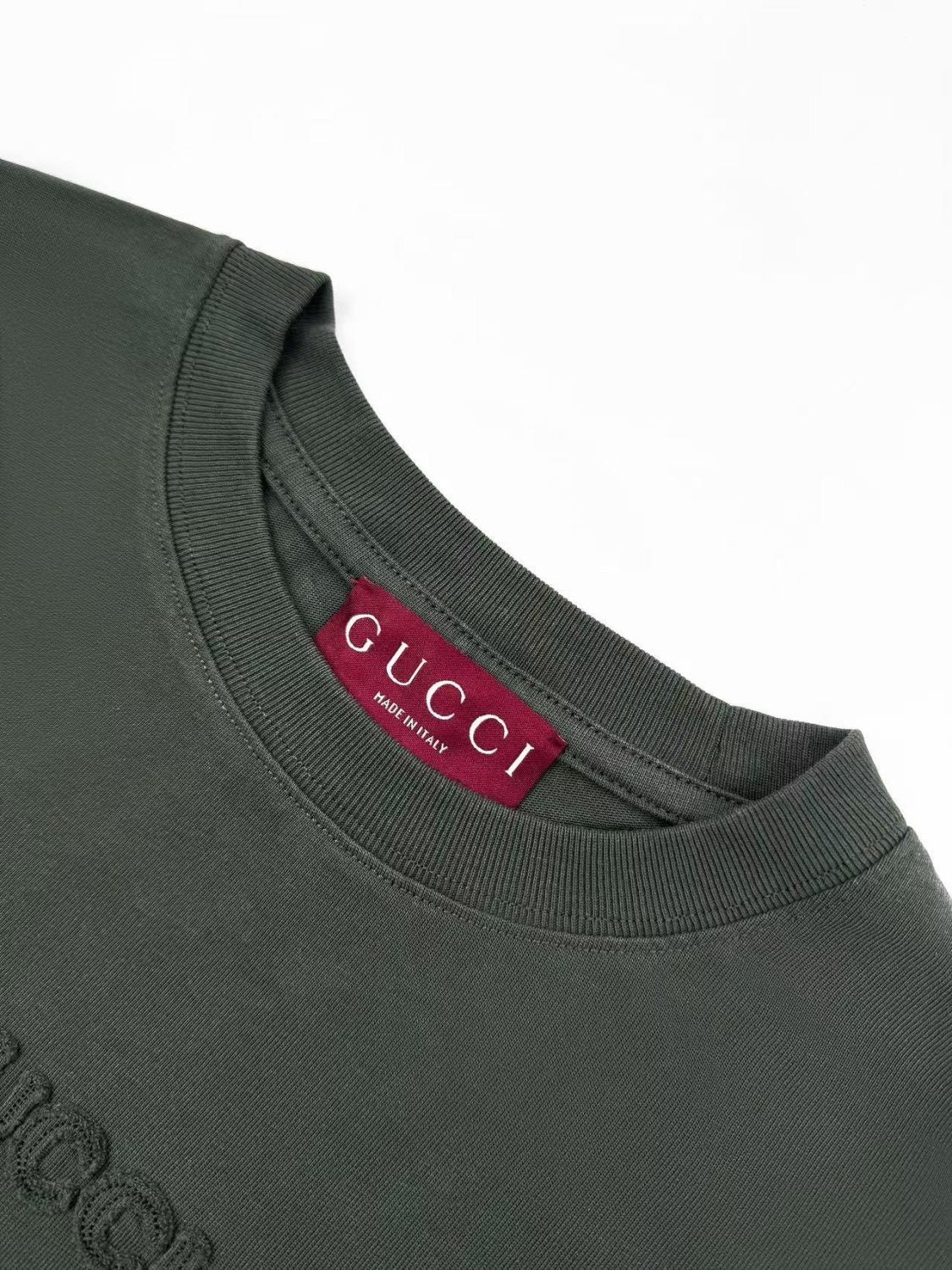 Gucci Men's Summer Solid Color Embroidered Letter Printed Cotton Round Neck Short Sleeve T-Shirt #75317