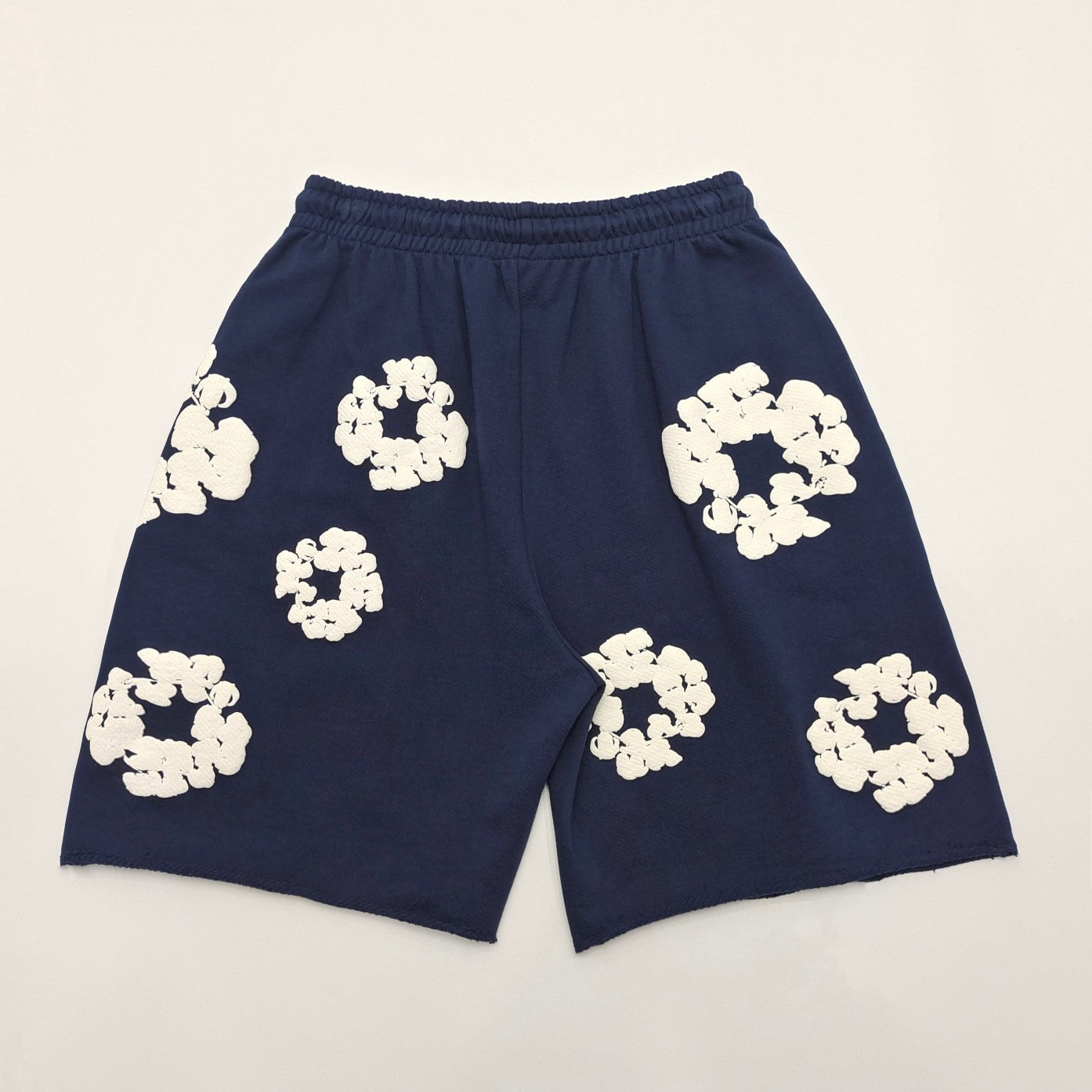 Denim Tears Men's And Women's Summer Fashion Casual Solid-color Printed Pattern Waist Elastic Drawstring Loose Fit Relaxed Shorts #79534