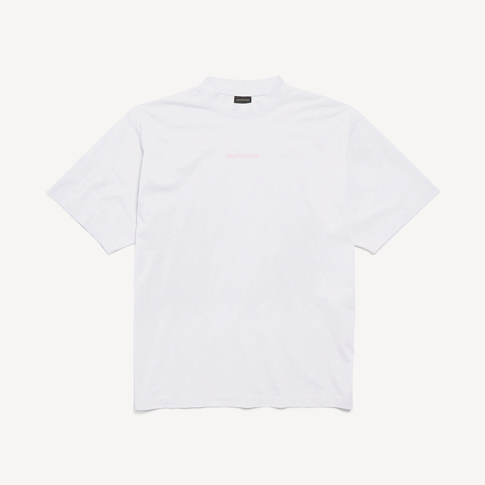 Balenciaga Men's Balenciaga Back T-shirt Medium Fit in Dirty White Baby-pink #377015