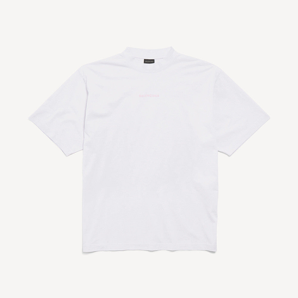 Balenciaga Men's Balenciaga Back T-shirt Medium Fit in Dirty White Baby-pink #377015