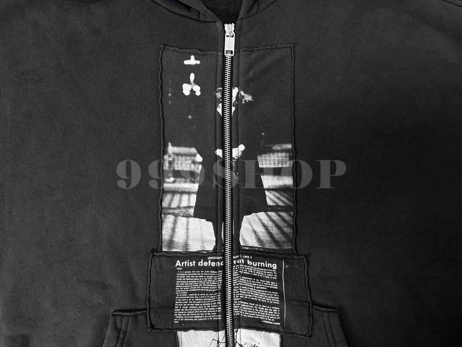 Enfants Riches Deprimes Nun Distressed Washed Zip Hoodie Sweatshirt ##333686