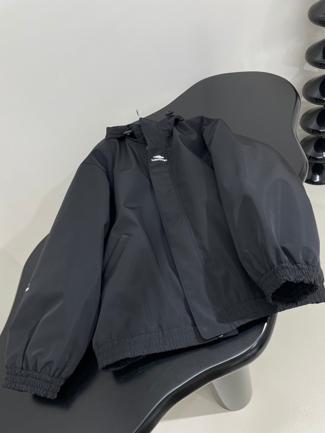 Balenciaga Men's Fall And Winter Composite Elastic Nylon Hooded Drawstring Zipper Long Sleeved Ski Jacket Waist Tie Ski Pants Suit Set #74285