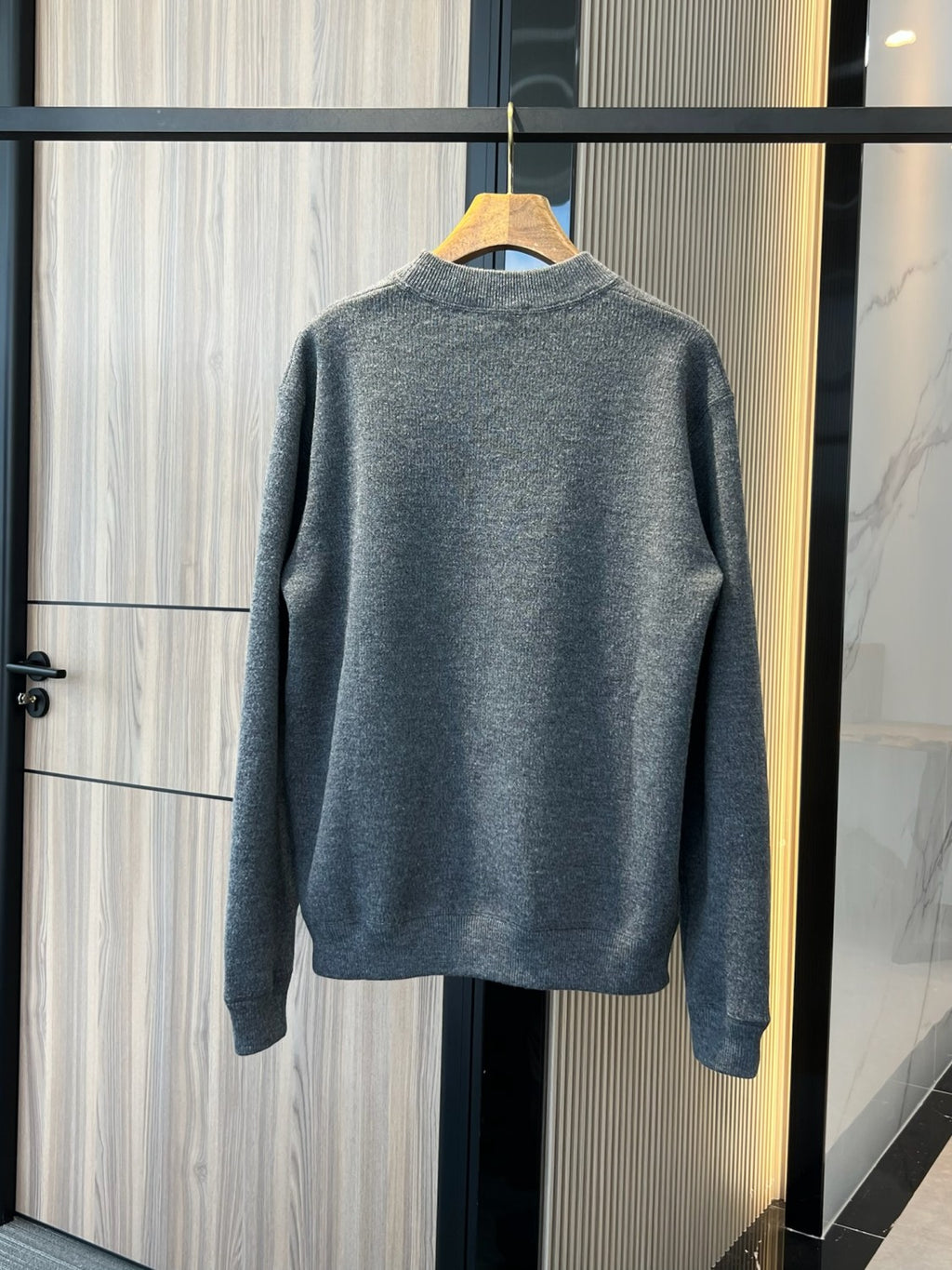 Prada Men's And Women's Spring/autumn Fashion Casual Wear Casual Solid Color Crew Neck Logo Embroidered Knit Sweater #78874