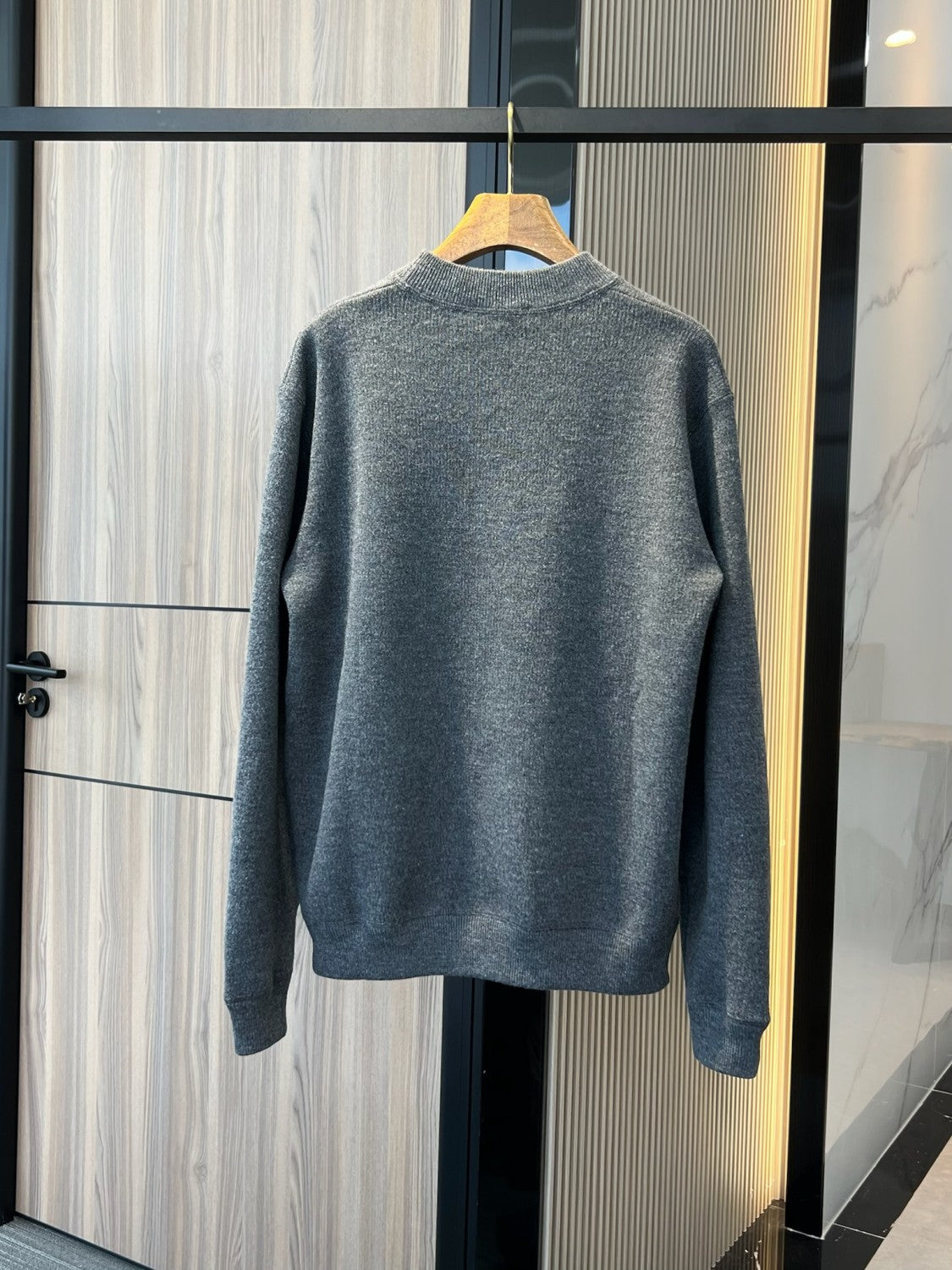 Prada Men's And Women's Spring/autumn Fashion Casual Wear Casual Solid Color Crew Neck Logo Embroidered Knit Sweater #78874