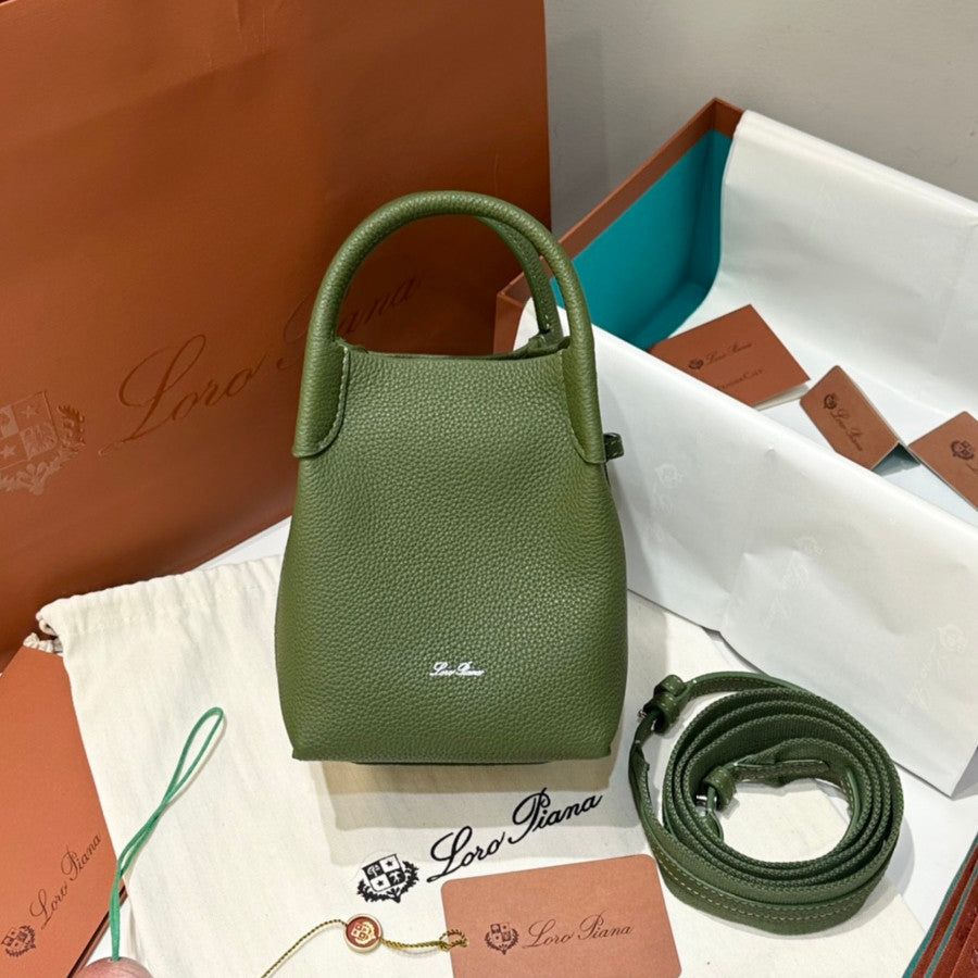 Loro Piana Women's Solid Color Detachable Shoulder Strap Cowhide Leather Single Shoulder Slanting Handbag Bag Bags #75417