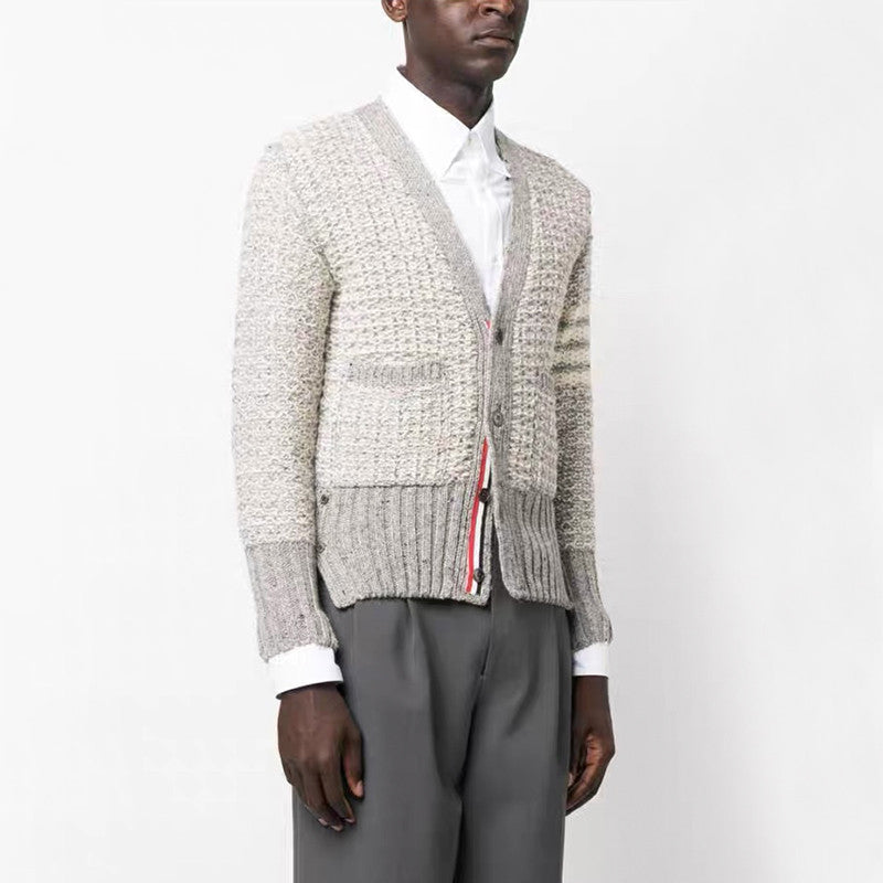 Thom Browne Men's Women's Autumn And Winter Solid Color Knit Long Sleeve Wool Cardigan Jacket Ngvp #9513