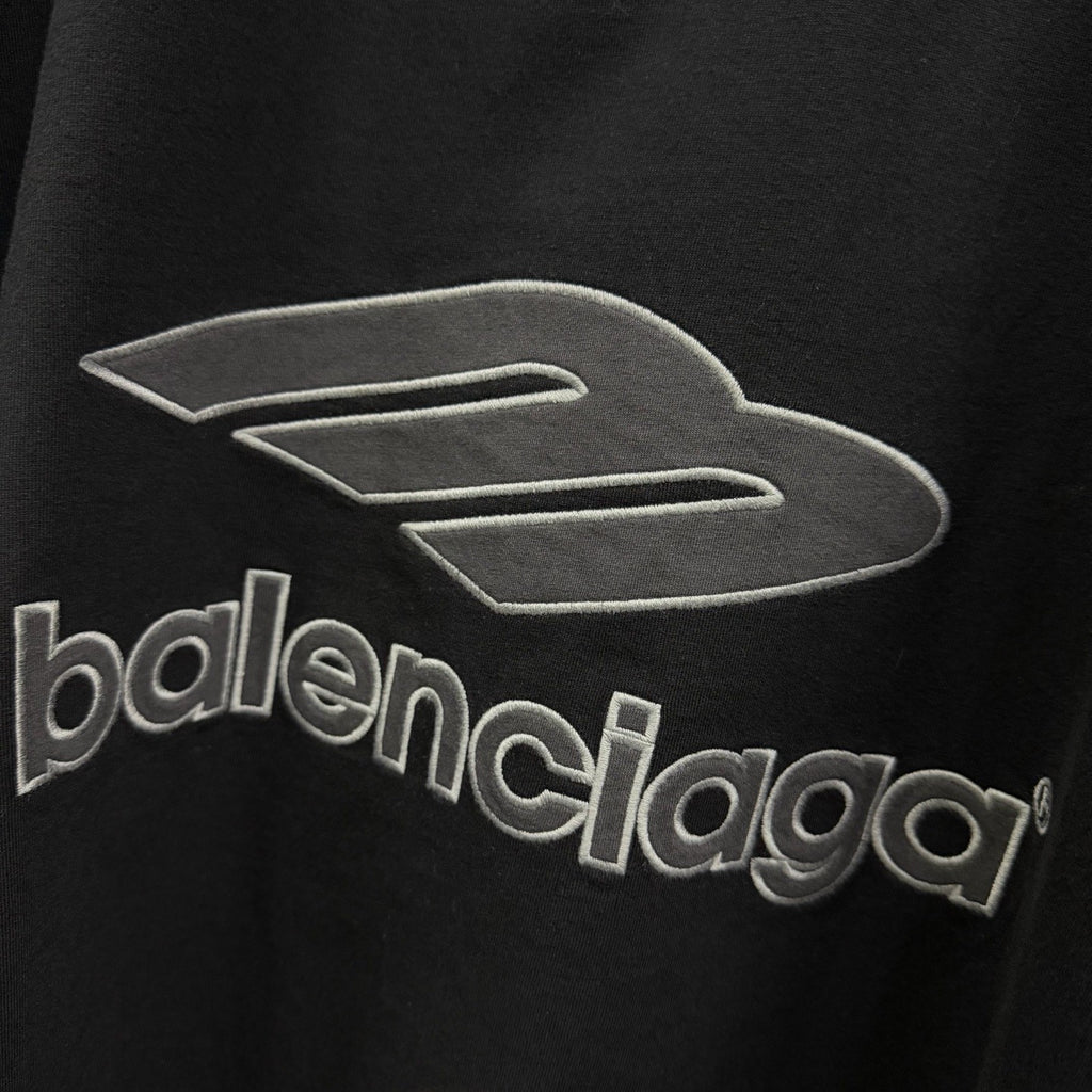Balenciaga Top-Quality Version Men's 3b Football V-neck T-shirt Oversized Black Anthracite  #336374