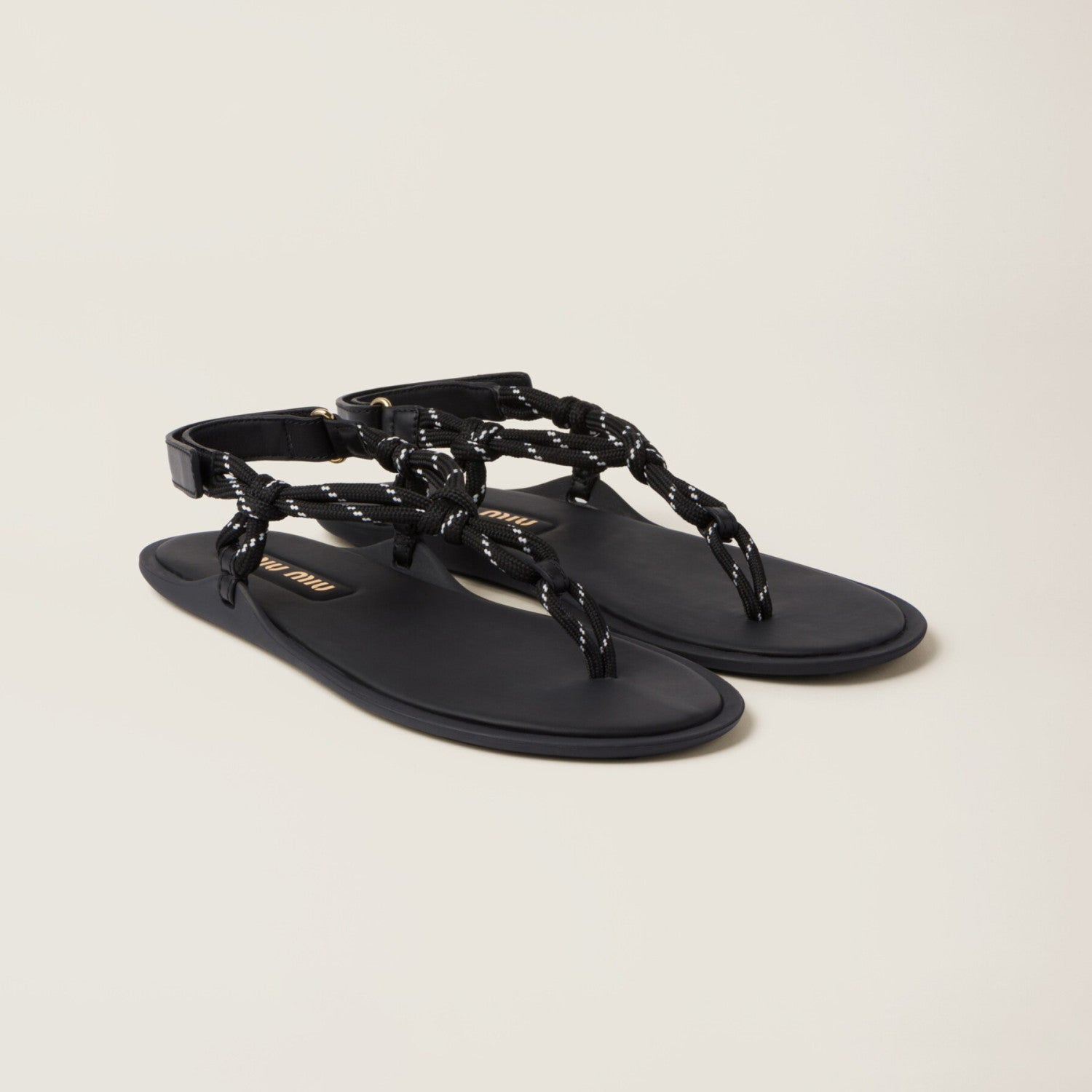 MiuMiu Women's Summer Fashion Casual Toe-exposed Strappy Leather Sandals Shoes #78431