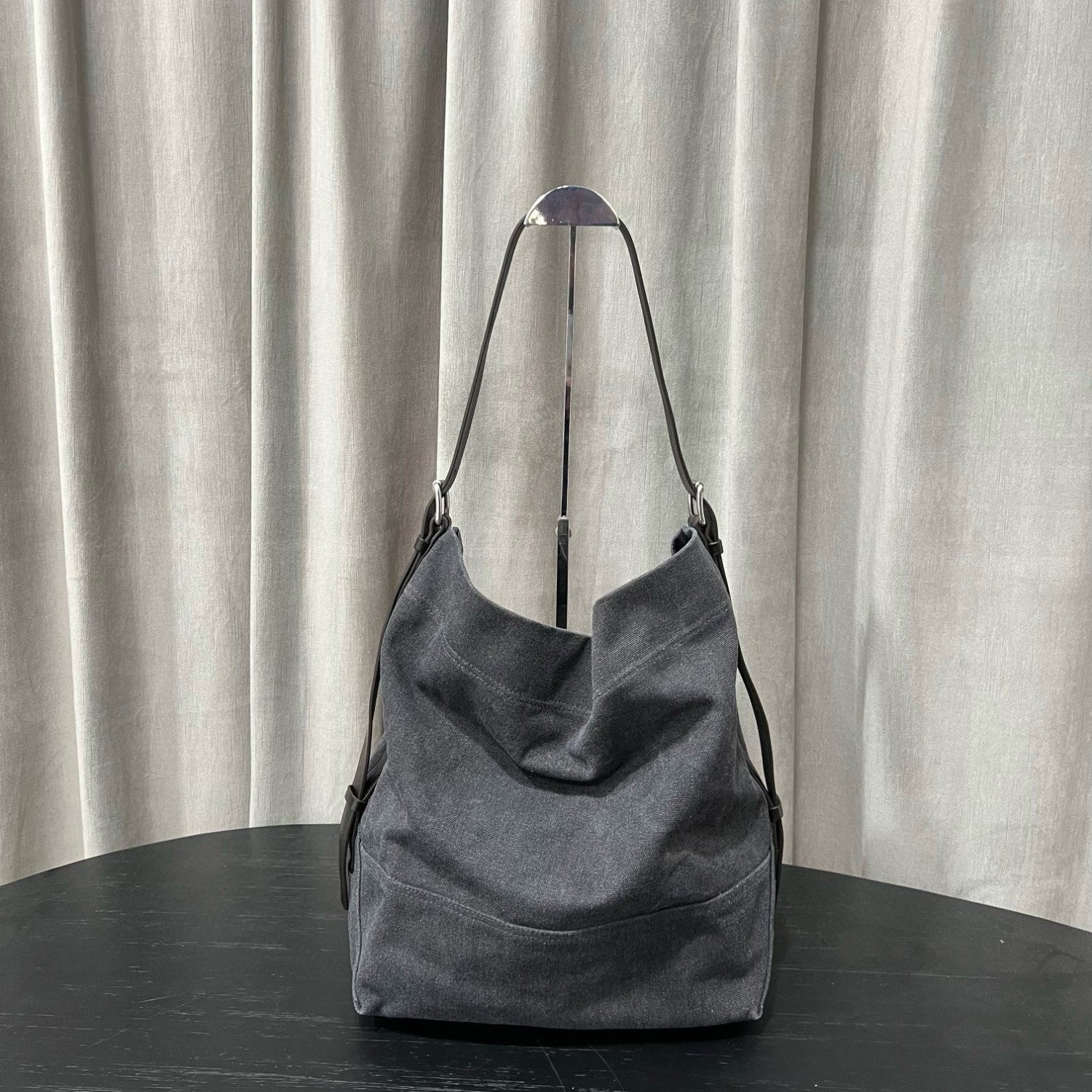 Lemaire Women's Canvas Tote Bag Fashion Trend Denim Splicing Leather Large Bags Shoulder Bag Ngvp #1733