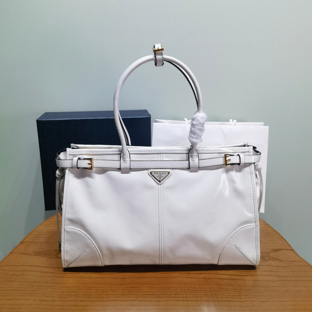 Prada Bonnie Soft Lux Women's Series Solid Color Oil-Waxed Leather Logo Handbag Casual Crossbody Bag Bags #77825