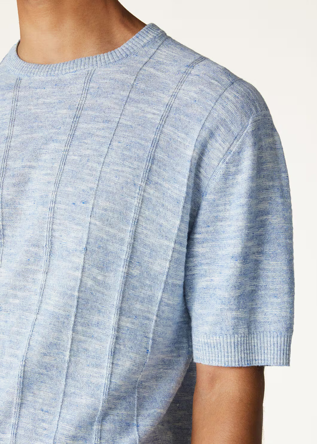 Loro Piana Men's Spring And Autumn Tori Round Neck Casual Linen Silk Knit Short Sleeve Top T-Shirt Ngvp #1774