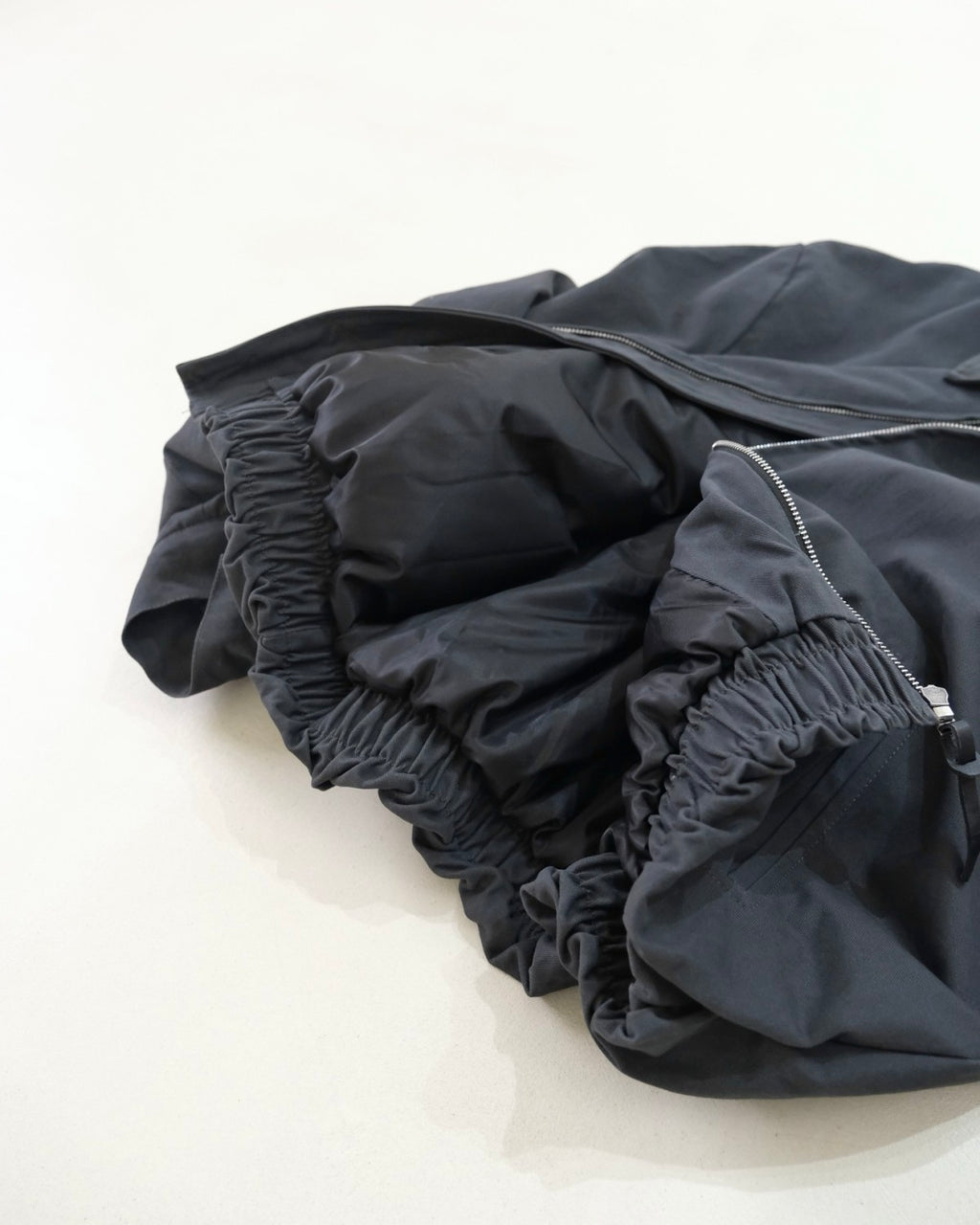 Acne Studios SS25 Men's and Women's Barn Logo Patch Fitted Zip Off Shoulder Long Sleeve Bomber Jacket #332324