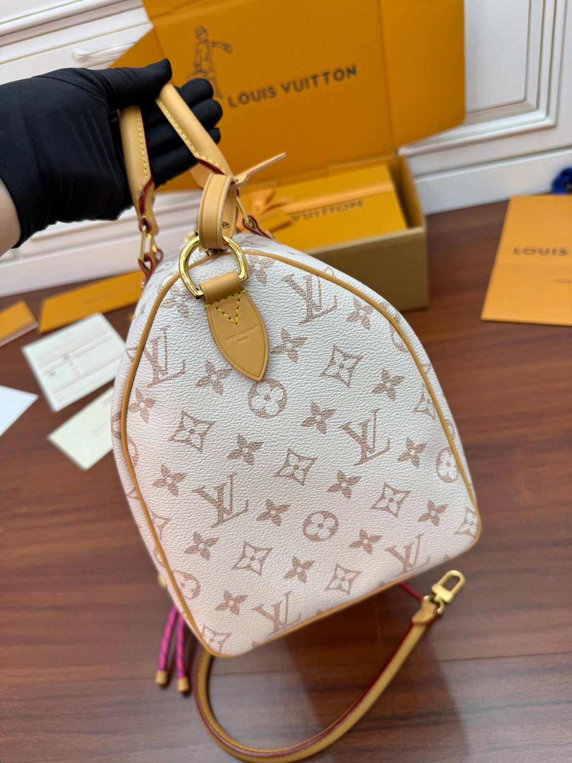 Louis Vuitton SPEEDY SOFT 30 LUCKY Women's Fashion Classic Logo Print Coated Canvas Shoulder Bag Handbag Crossbody Bag Bags M15108 #78412