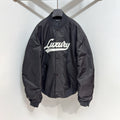 Balenciaga Men's And Women's Fall/Winter Fashion Casual Solid Color Crew Neck Zipper Logo Embroidered Pattern Oversized Flight Cotton Jacket #78996
