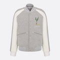 Dior Men's Fall And Winter Embroidery Pattern Single Breasted Round Neck Gray Cotton Long Sleeved Jacket #72232