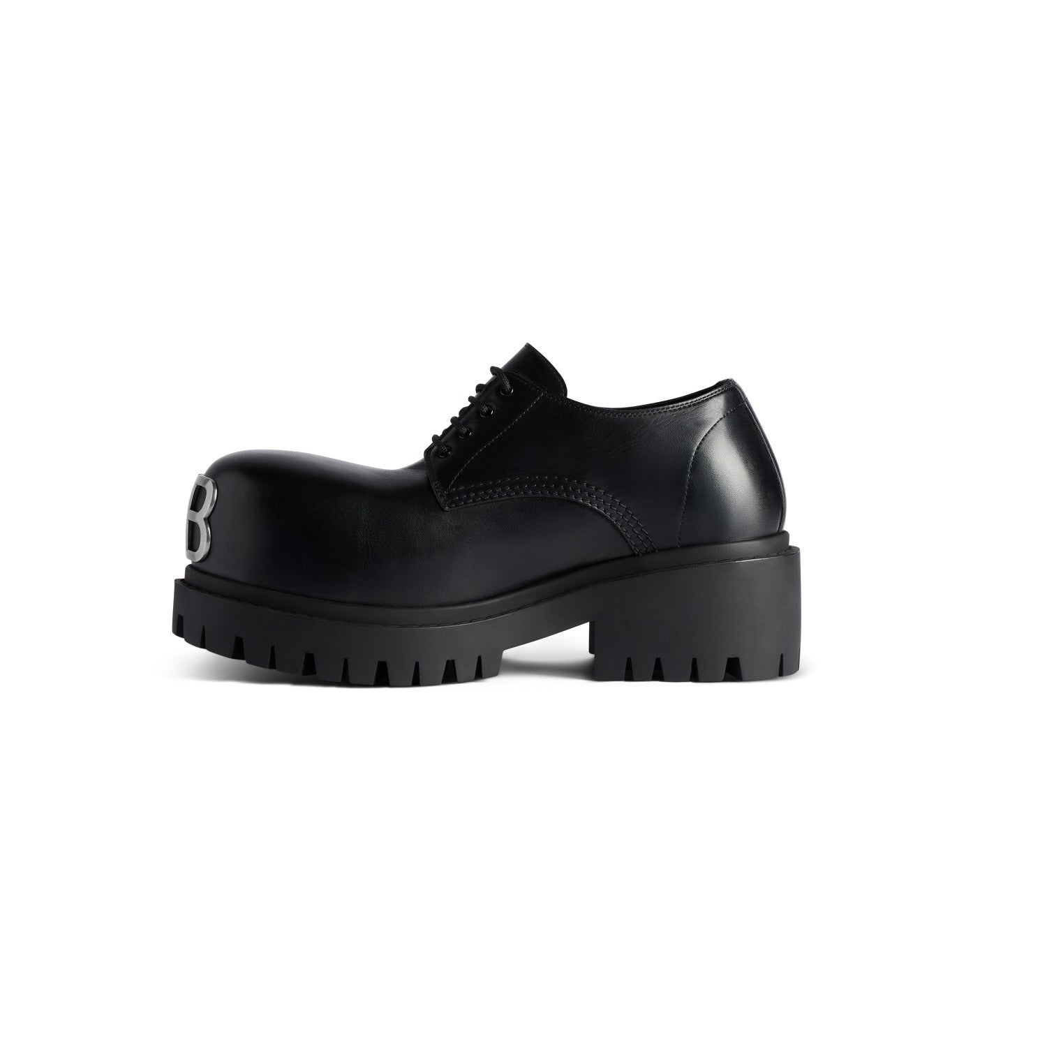 Balenciaga STOMPER Men's Spring/Fall Fashion Classic Round Toe Lace Up Chunky Heel Brogues Derby Shoes #79321