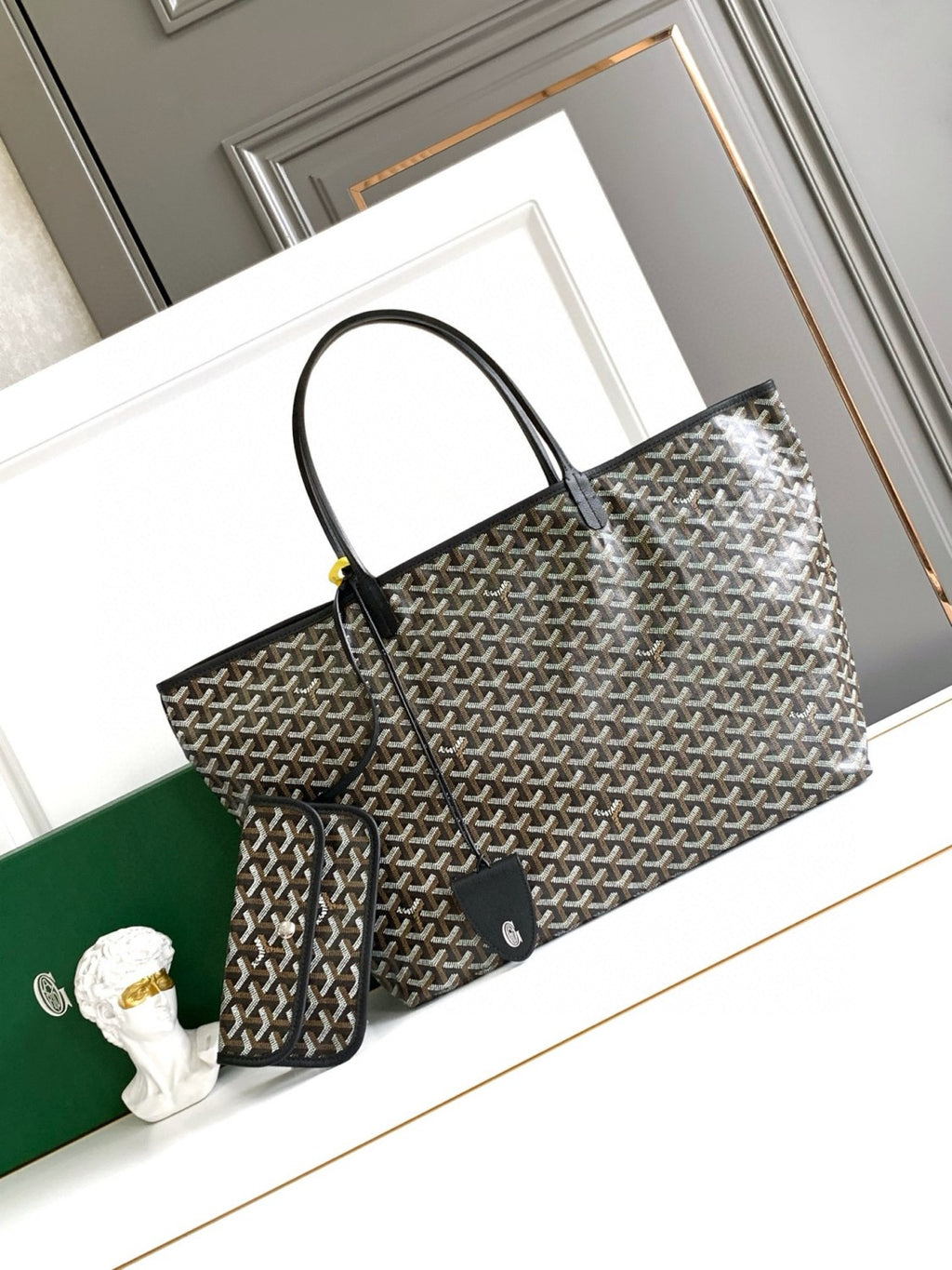 GOYARD Men's Women Saint Louis Handbag Y Full Print Casual Mother Bag Leather Shoulder Bag Tote Bags #77387