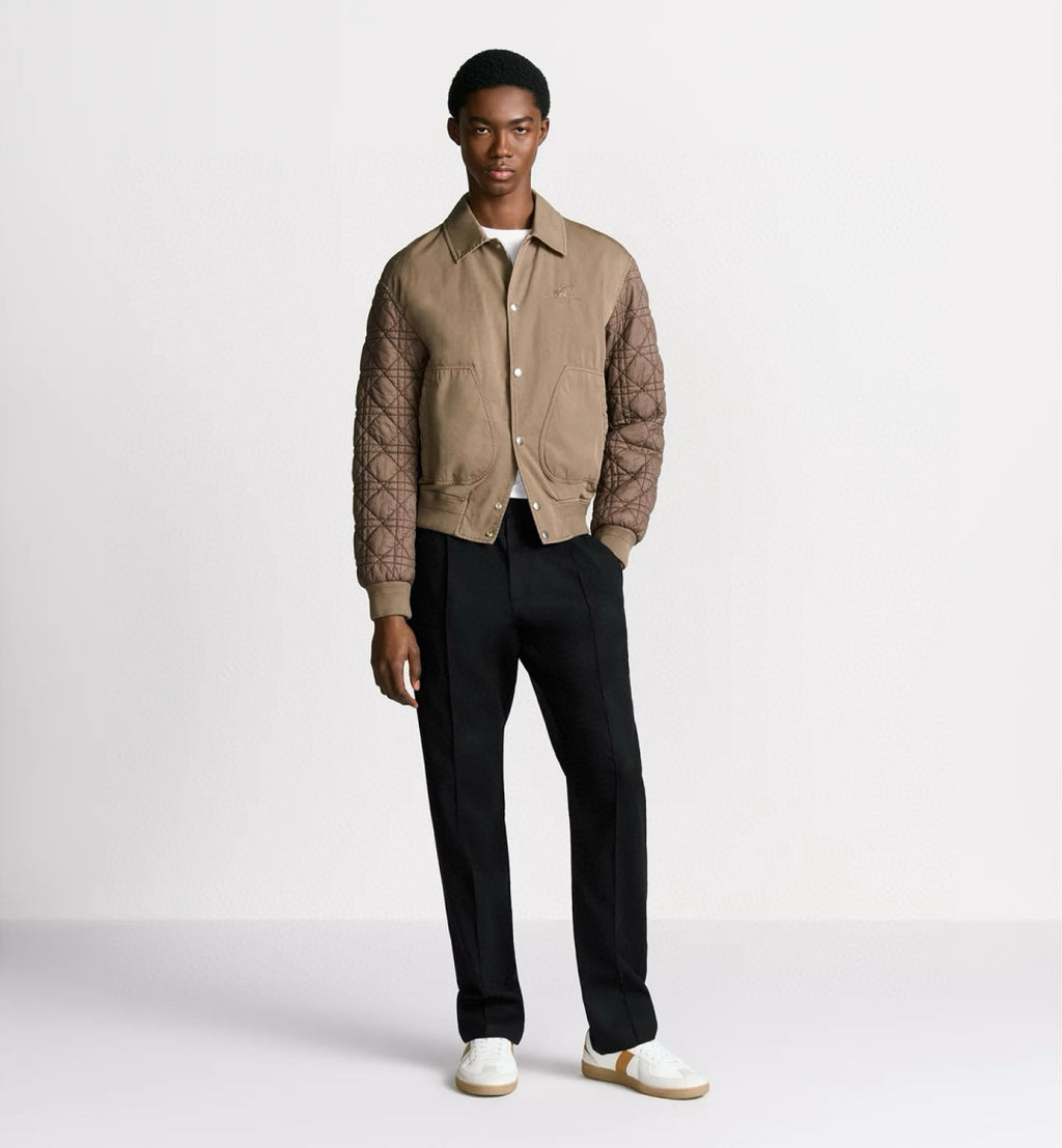 Dior Men's Classic Autumn And Winter Checkered Pattern Cotton Twill Embroidered Print Single-breasted Long Sleeved Jacket #77977
