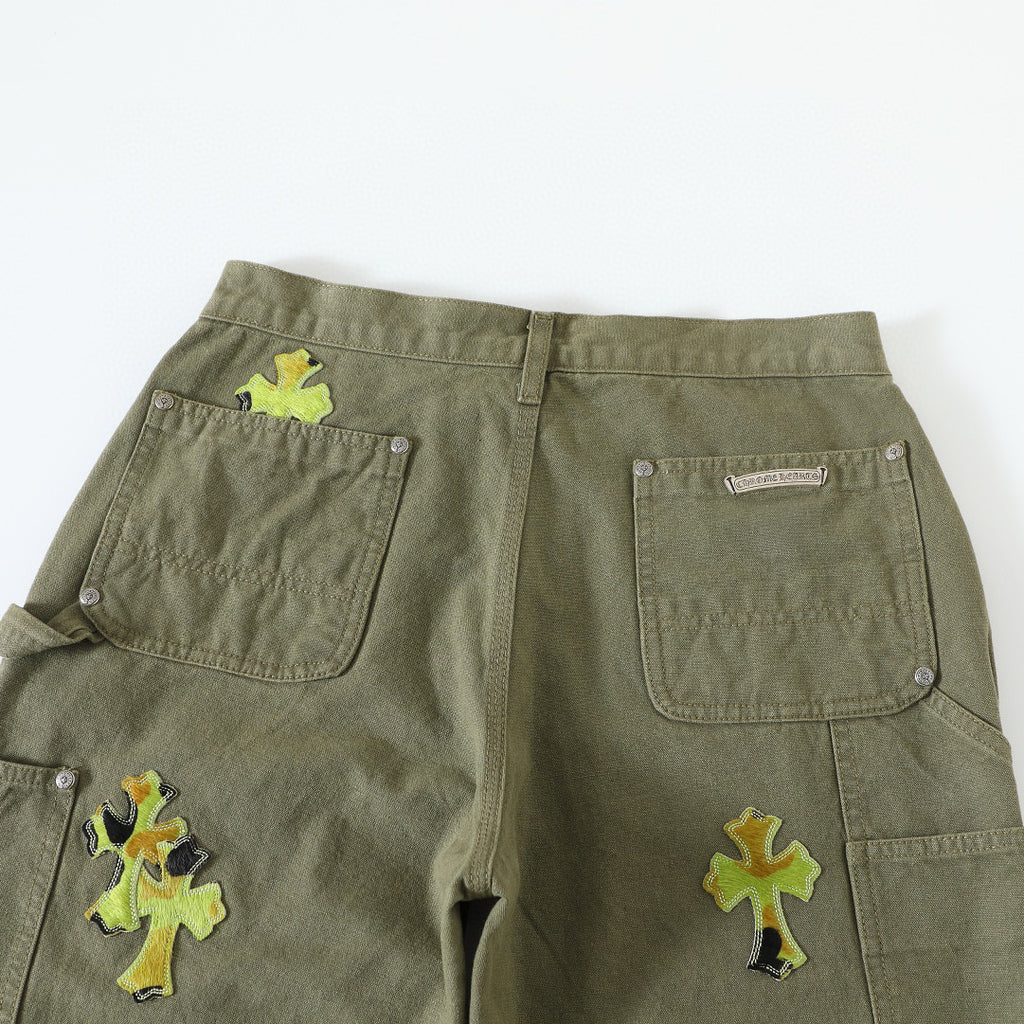 Chrome Hearts Green Denim Printed Casual Pants #22139