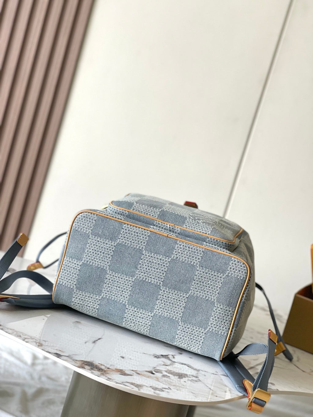 Louis Vuitton MONTSOURIS Men's Solid Colour Tessellated Printed Denim Shoulder Bag Backpacks Bags #76846