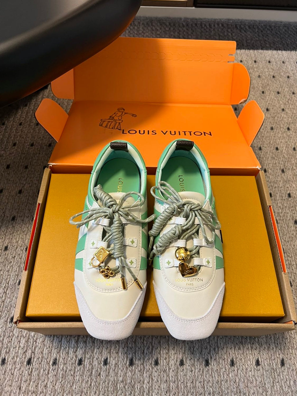 Louis Vuitton LV SNEAKERINA Women's Spring/fall Fashion Casual Round Toe Lace Up Leather Low Top Ballet Style Shoes With Thin Soles Shoes #78176