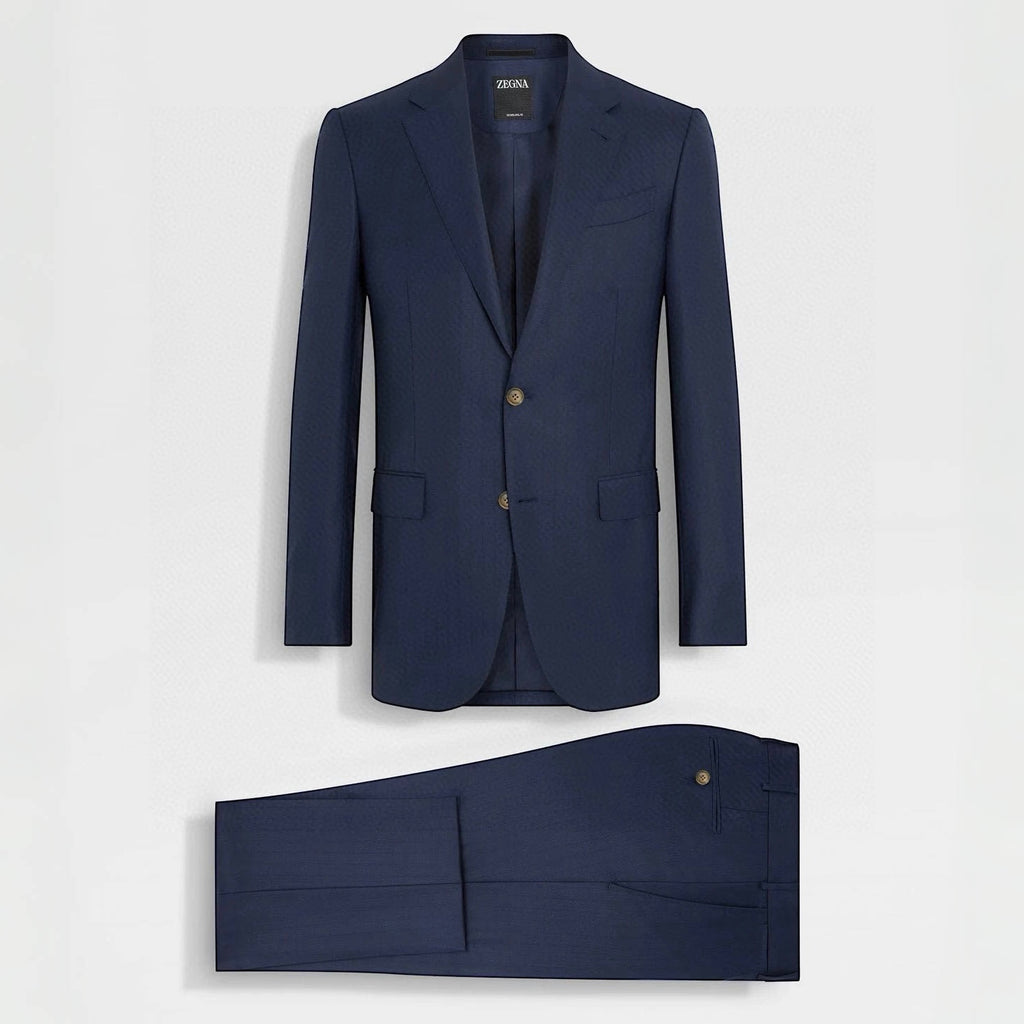 Ermenegildo Zegna  Men'S Spring And Autumn Business Casual Wool Suit Set Navy Blue Temperament Casual Comfortable Formal Suit Jacket Straight Suit Pants Trousers #75986