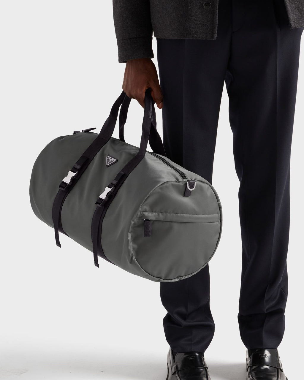 Prada Black Re-nylon and Saffiano Leather Duffle Bag #335984