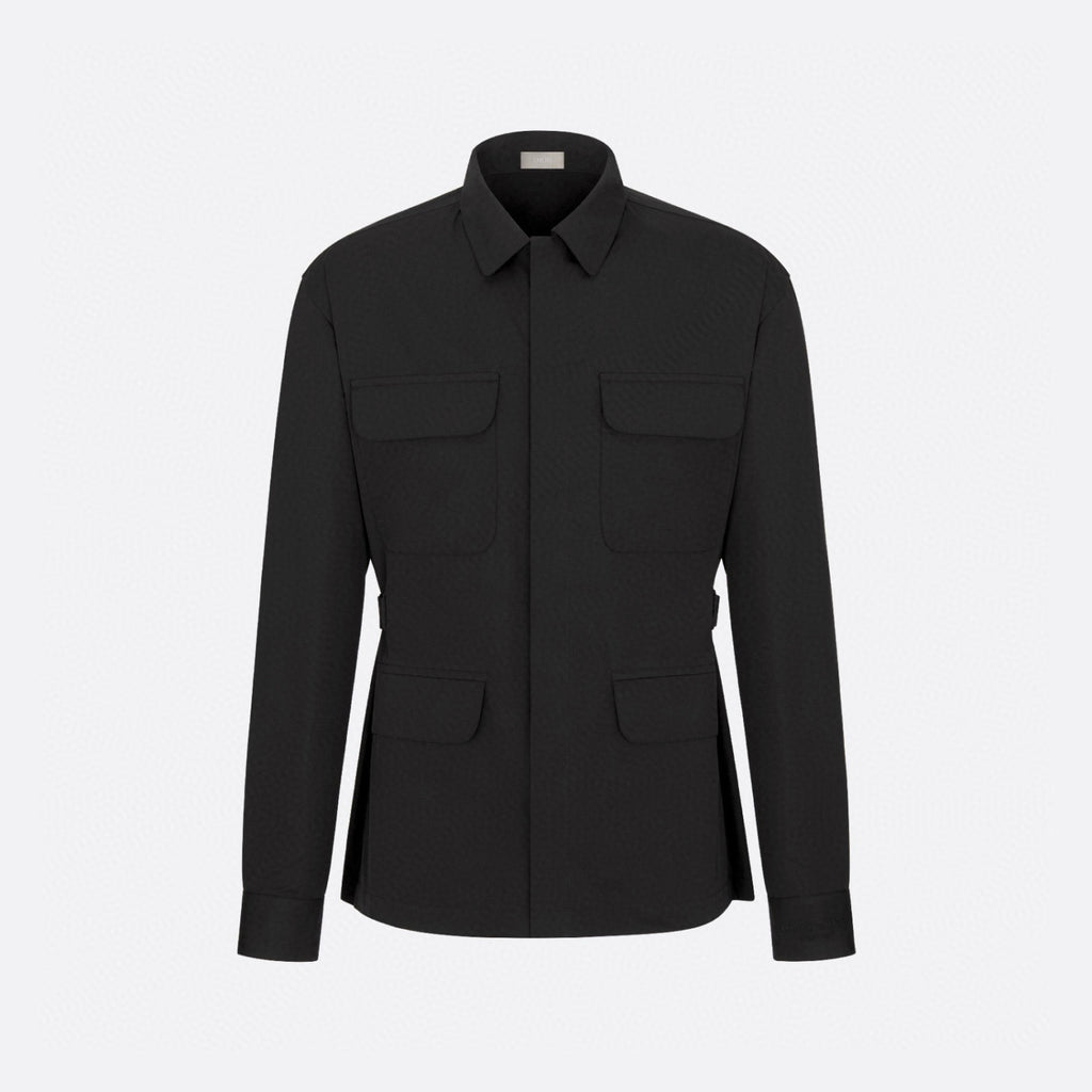 Gucci Men's Spring/Summer Solid Color Fashion Casual Logo Embroidered Collar Cotton Flap Pocket Single Breasted Long Sleeved Shirt Jacket #78252