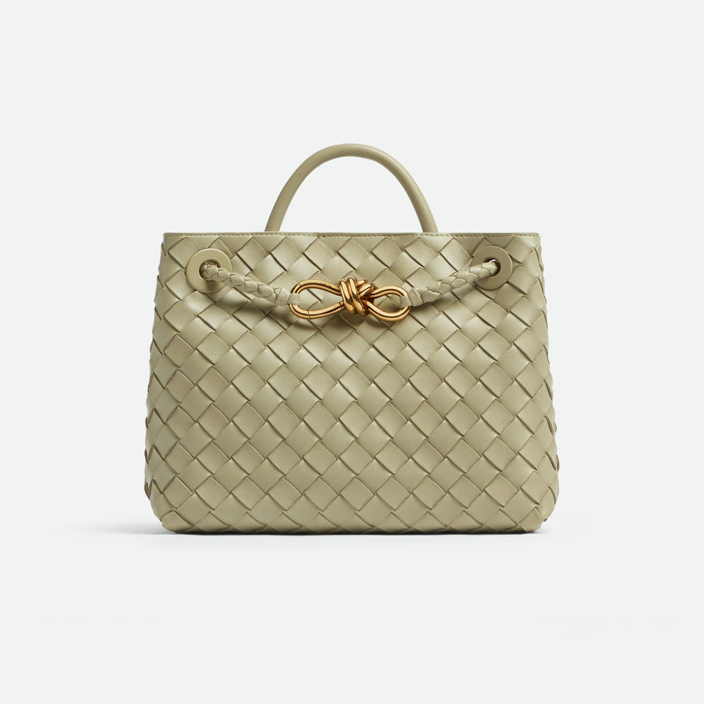 Bottega Veneta Andiamo Women's Fashion Classic Solid-Color Knitted Magnetic Snap Closure Leather Small Shoulder Bag Tote Bag Bags 766014VCPP12273 #79111