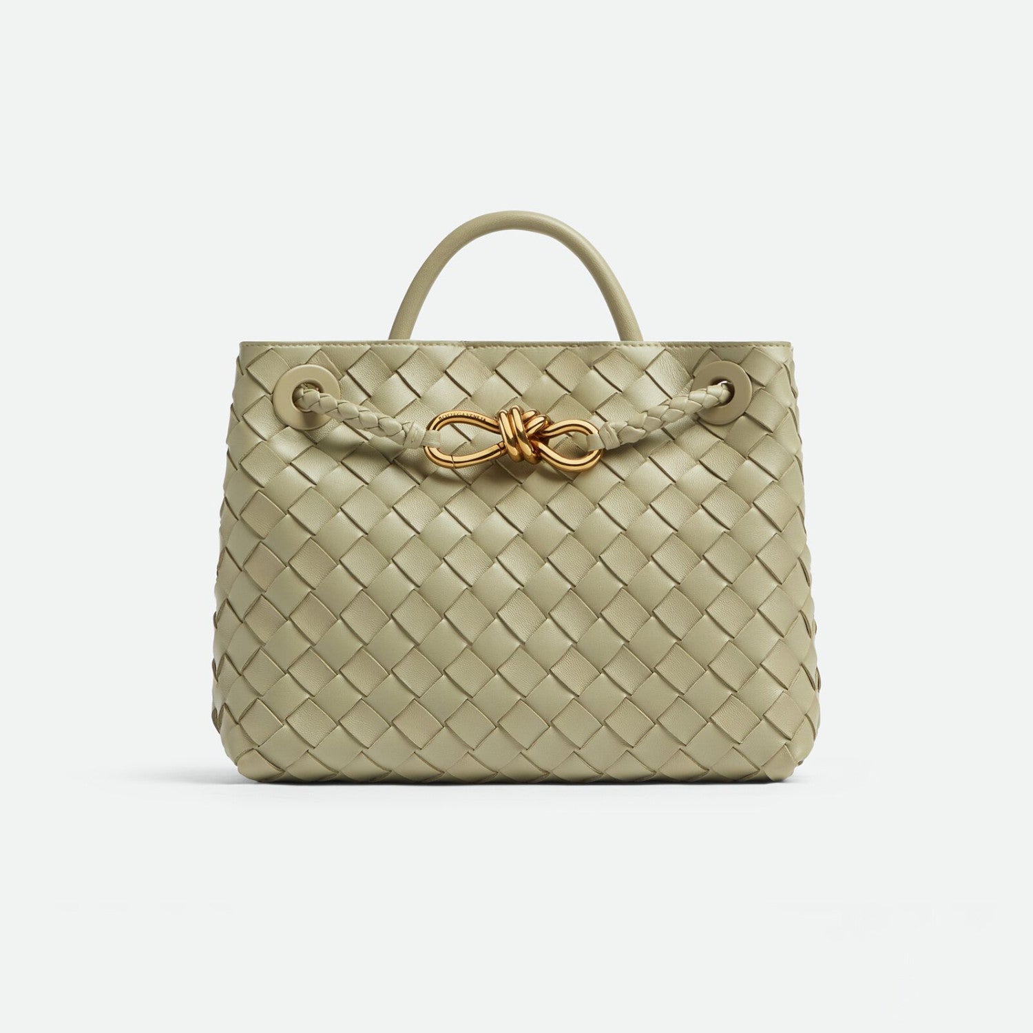 Bottega Veneta Andiamo Women's Fashion Classic Solid-Color Knitted Magnetic Snap Closure Leather Small Shoulder Bag Tote Bag Bags 766014VCPP12273 #79111