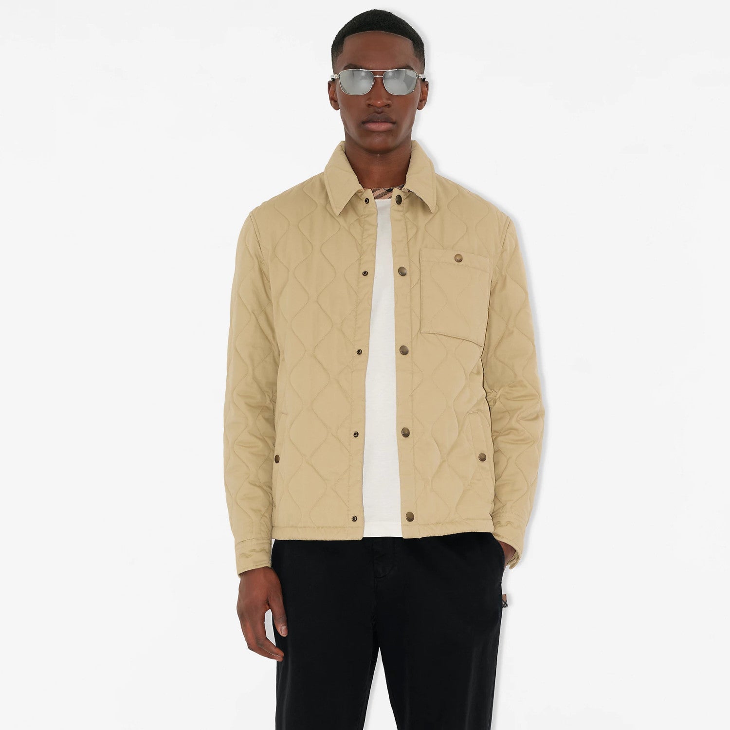 Burberry Men's Spring/Fall Fashion Casual Solid Color Collared Single Breasted Checkered Lined Long Sleeve Jacket #79367