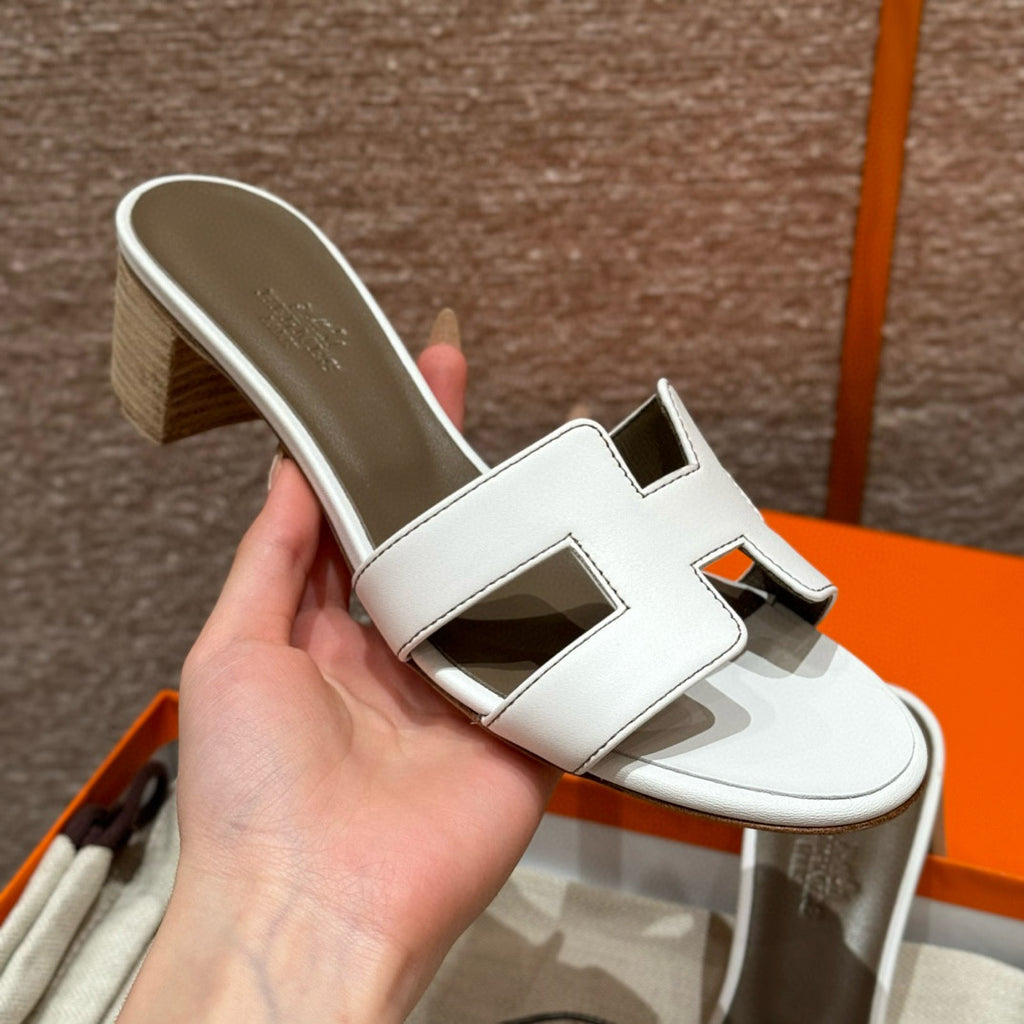 Hermes Oasis Women's Summer Solid Colour One Stirrup High Heel Slipper Shoes #76933