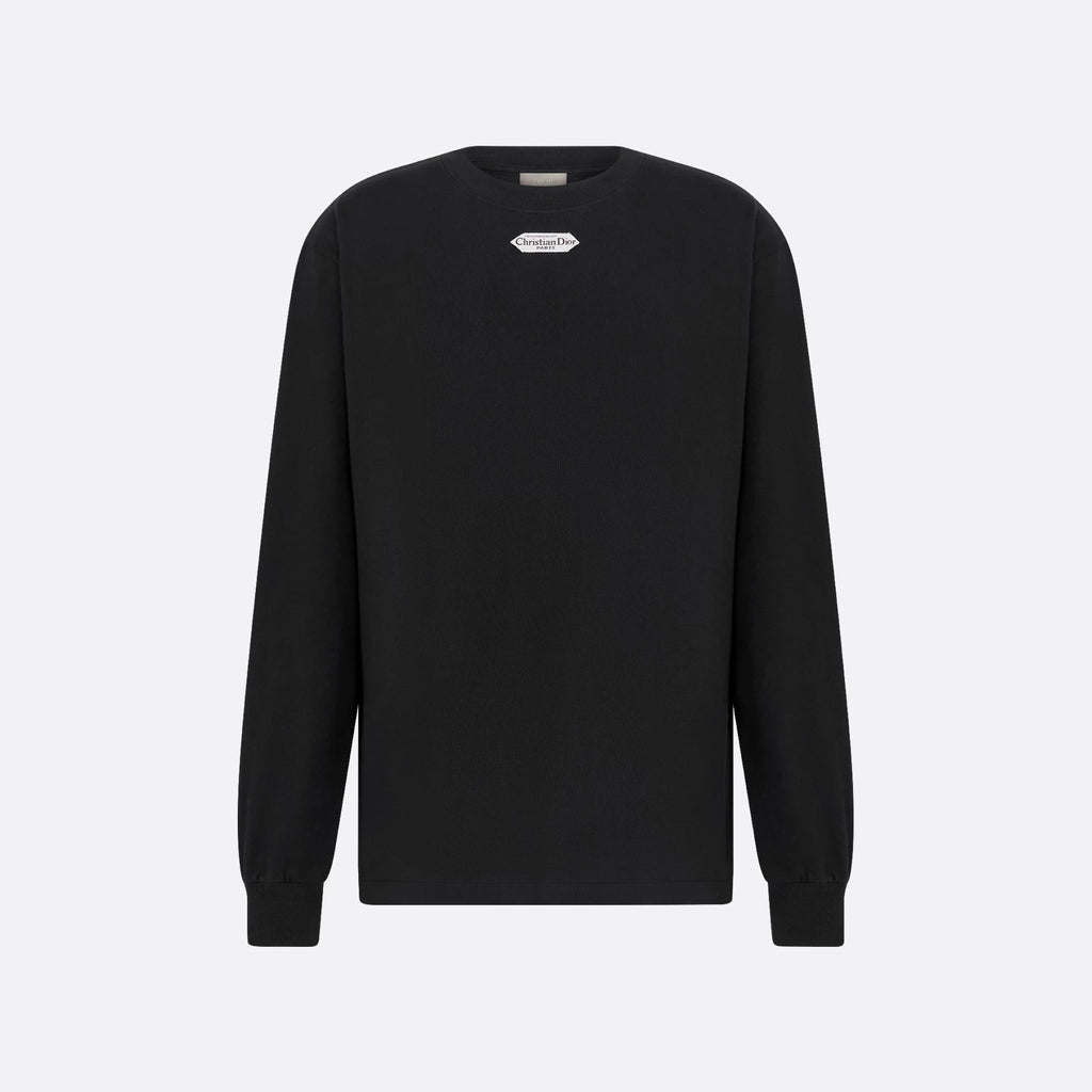 Dior Men's Spring/Fall Fashion Casual Solid Color Crew Neck Loose Fit Long Sleeve Cotton Plain Weave Knit Fabric Long Sleeve Sweatshirt #78565