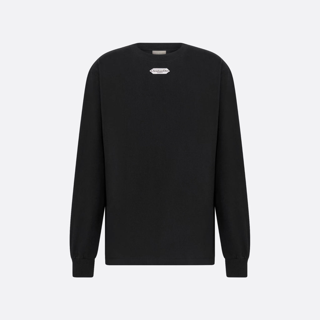 Dior Men's Spring/Fall Fashion Casual Solid Color Crew Neck Loose Fit Long Sleeve Cotton Plain Weave Knit Fabric Long Sleeve Sweatshirt #78565