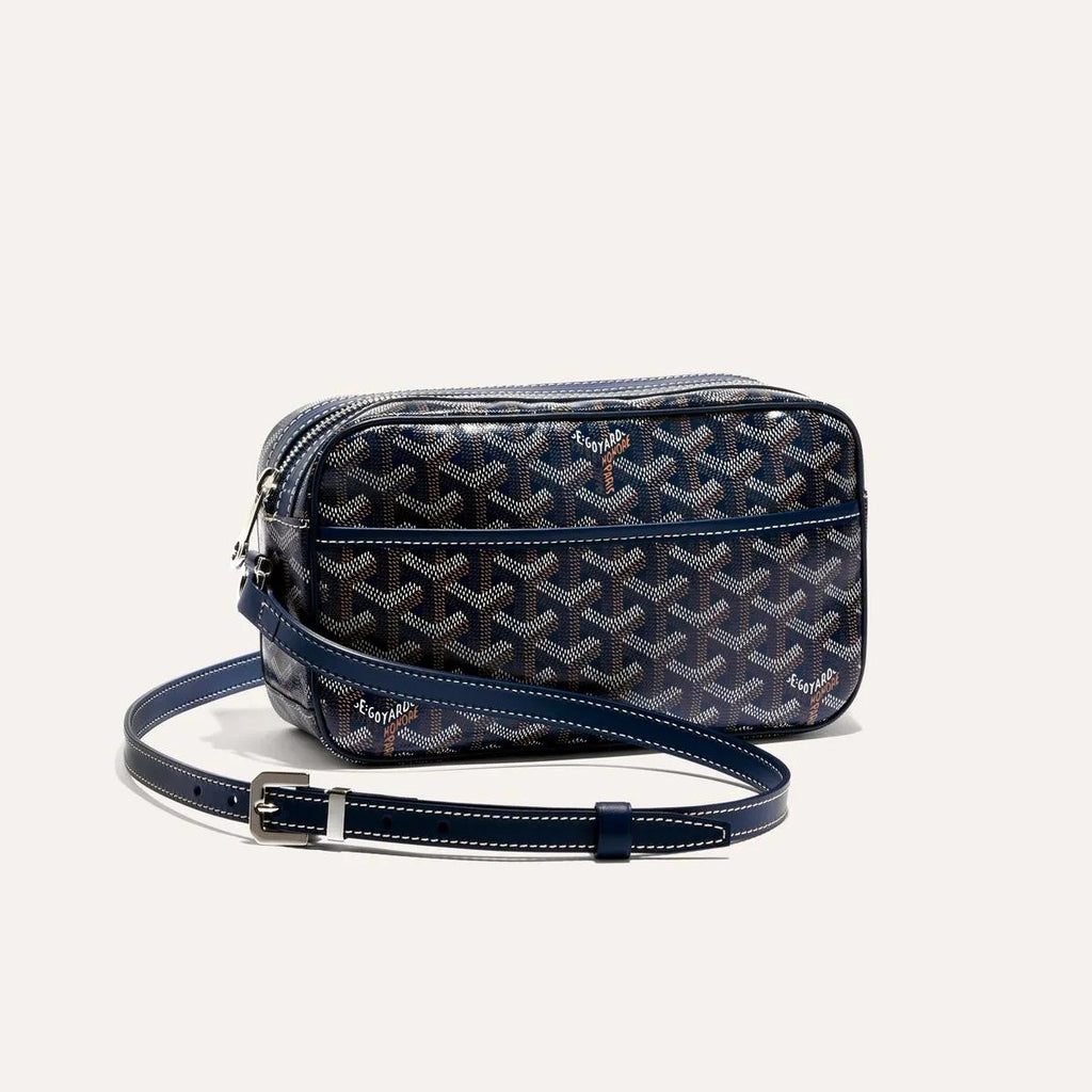 GOYARD Cap-vert Men's And Women's Old Flower Full Print Inside And Outside Compartments Canvas Patchwork Leather Messenger Bag Camera Bag Shoulder Crossbody Bags #76387