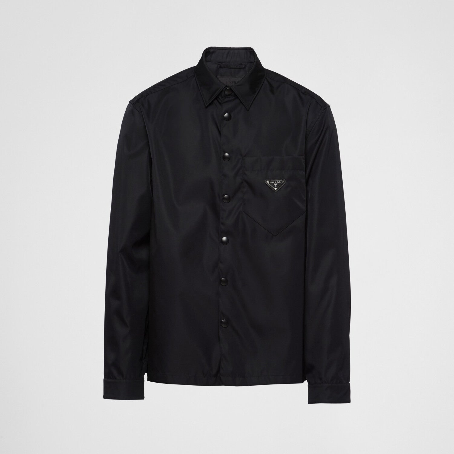 Prada Re-Nylon Men's Spring/Fall Fashion Casual Solid Color Collared Single Button Nylon Jacket Shirt #78762