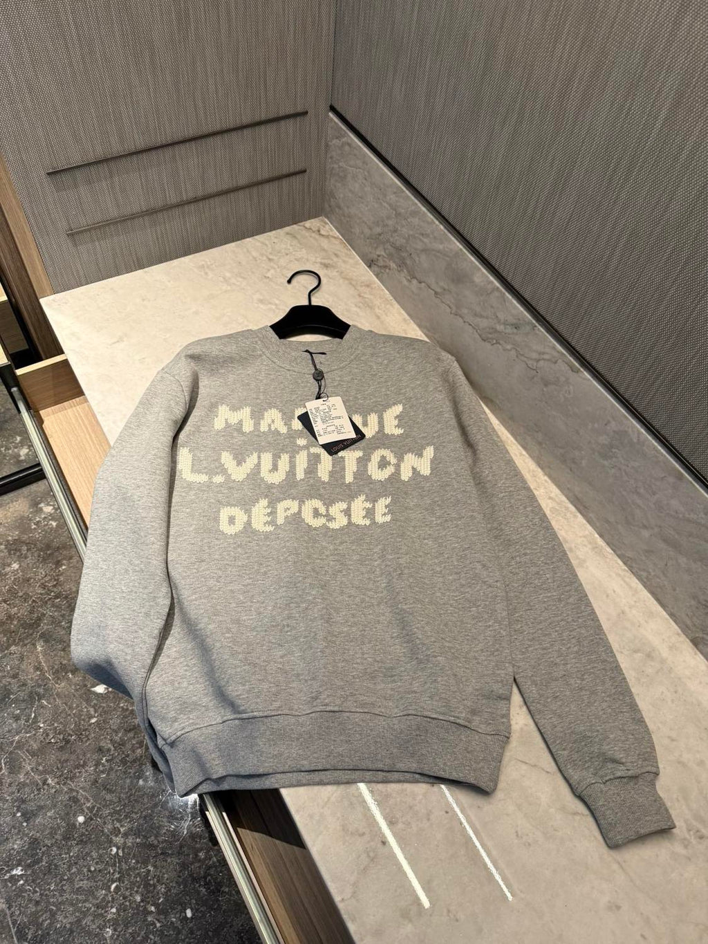 Louis Vuitton Men's Spring/fall Casual Solid Color Crewneck Long Sleeve Sweatshirt With Embroidered Logo Sweatshirt #79166