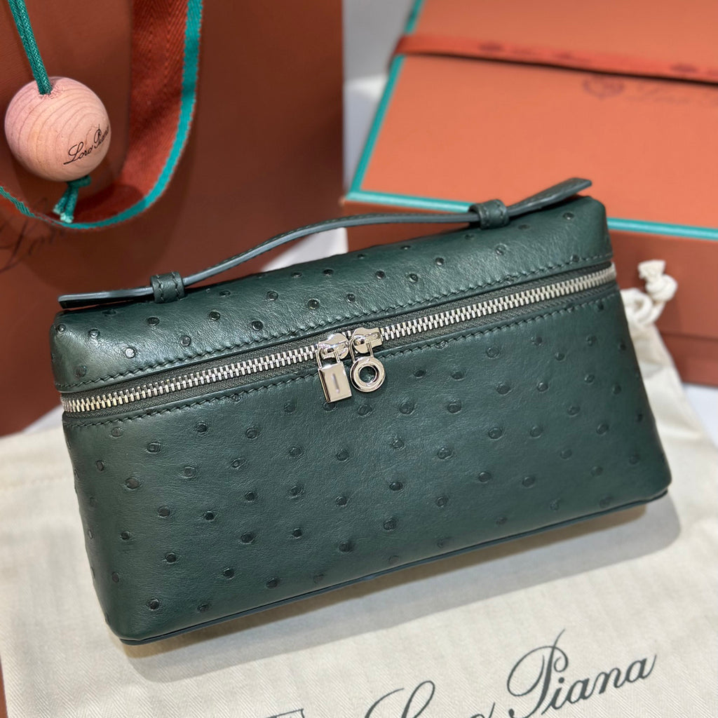 Loro Piana Extra pocket L19 Extra Pocket Women's Solid Color Double Zipper Closure Calfskin Shoulder Bag Bags #75346