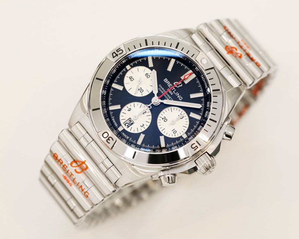 Breitling Butterfly BuckleRoller BeadOne-PieceSleekChamfered Longitudinal Brushed Case Men's Watches Accessories Jewelry #89624
