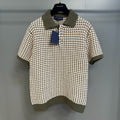 Louis Vuitton Men's Spring/Summer Color-Block Jacquard Knit Lapel Short-Sleeve Polo Shirt Ngvp #2387