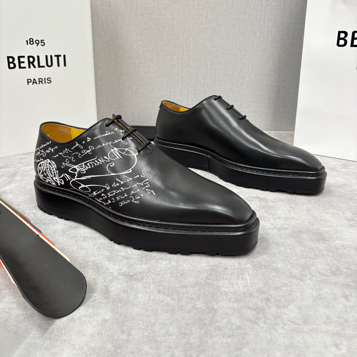 Berluti Men's Spring/Fall Classic Elegant Leather-Sourced Elastic Formal Midsole Dress Shoes #78574