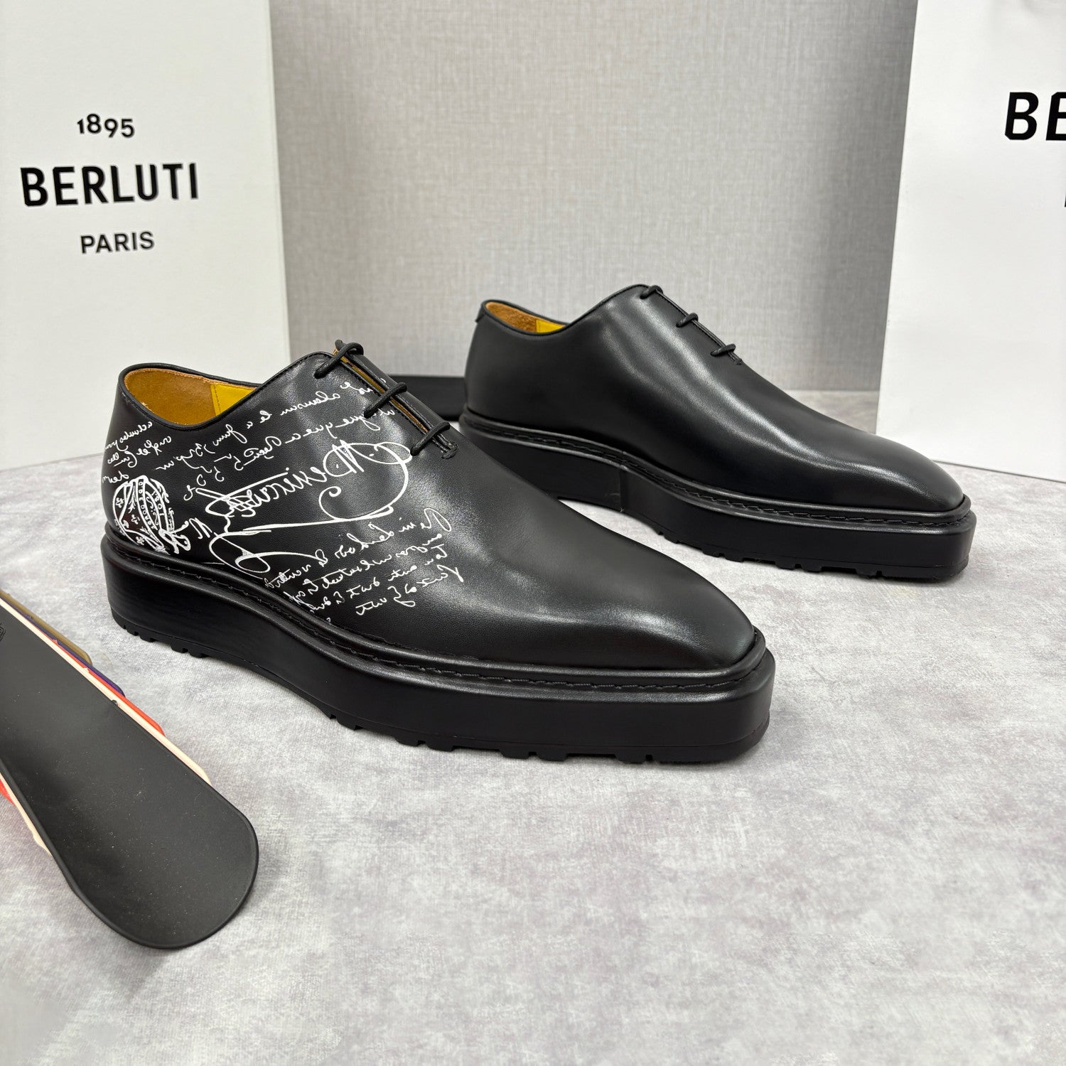 Berluti Men's Spring/Fall Classic Elegant Leather-Sourced Elastic Formal Midsole Dress Shoes #78574