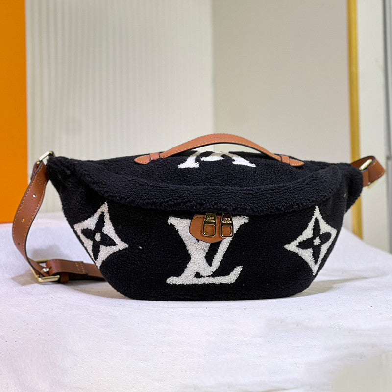 Louis Vuitton Women's Marsupio Teddy Waist Bag Crossbody Monogram Double-zip New Fashion Handbag Bags M11799 #82132A