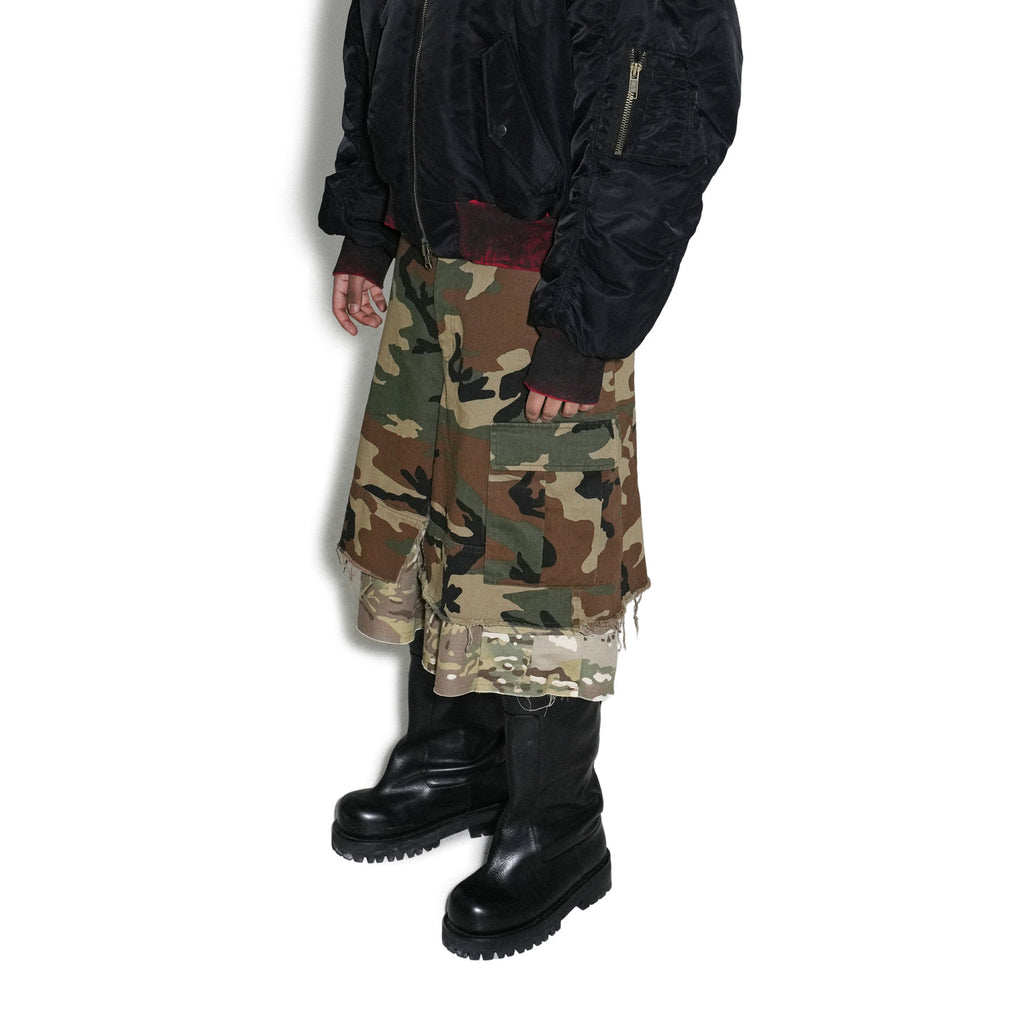 GRAILZ Project G/R Men's Summer Vintage Camouflage Layered Spliced Destruction Casual Pants Cotton Shorts Ngvp #1918