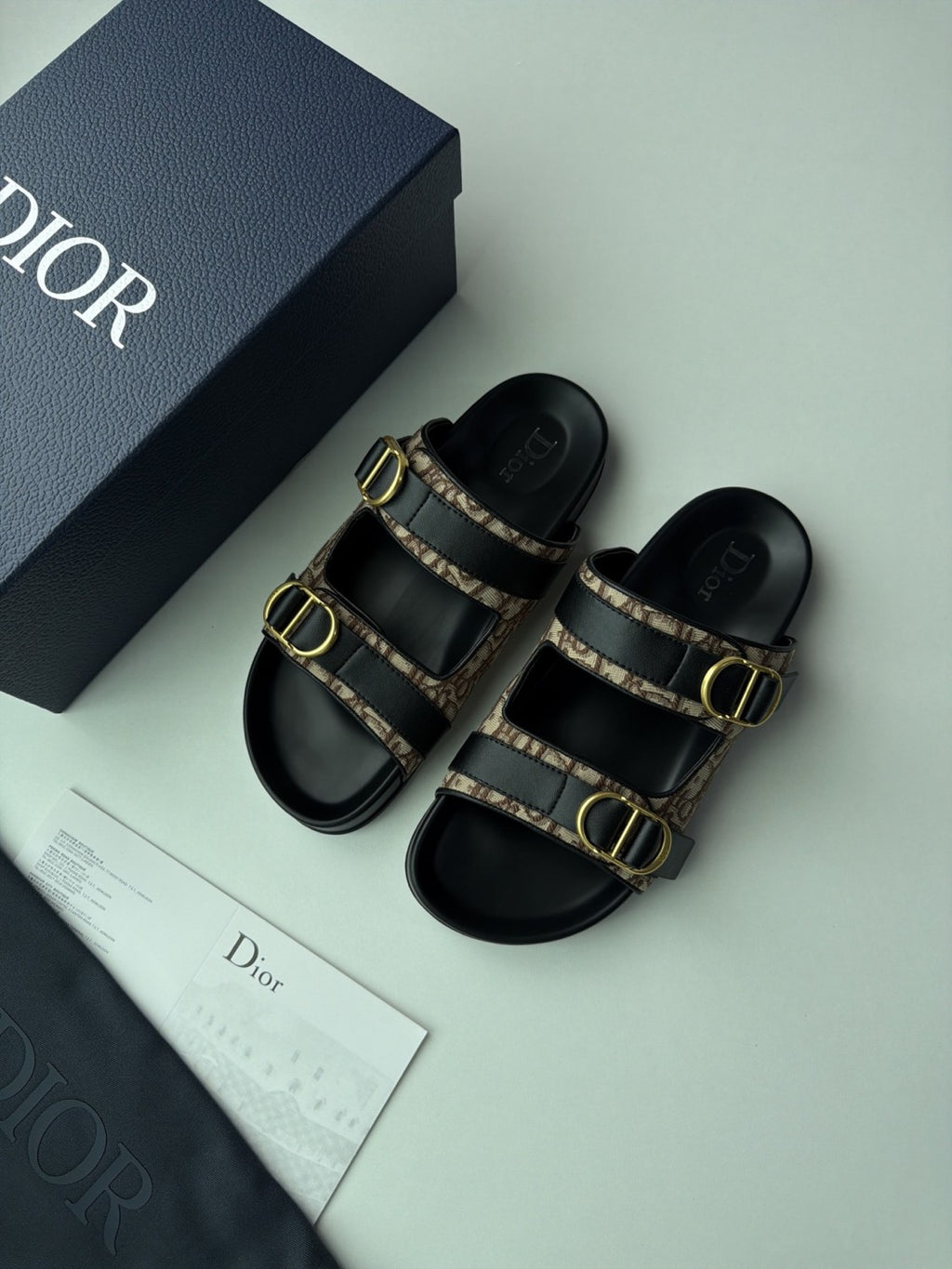 DIOR Dior Aqua Sandal Beige and Black Dior Oblique Jacquard #382615