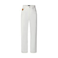 Louis Vuitton Men's Spring/Fall Fashion Classic Solid Color Back Pocket Embroidered White Denim Pants #79553