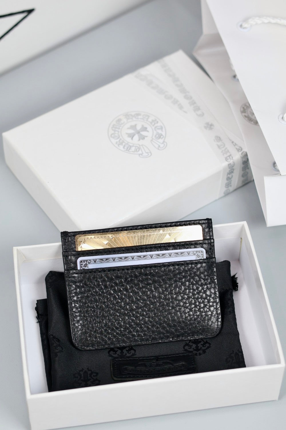 Chrome Hearts Luxury Fashion Trend Italian Cowhide 925 Sterling Silver Accessories Couple Men's And  Women's Models Folding Card Case Card Holder Bags Bag #76516